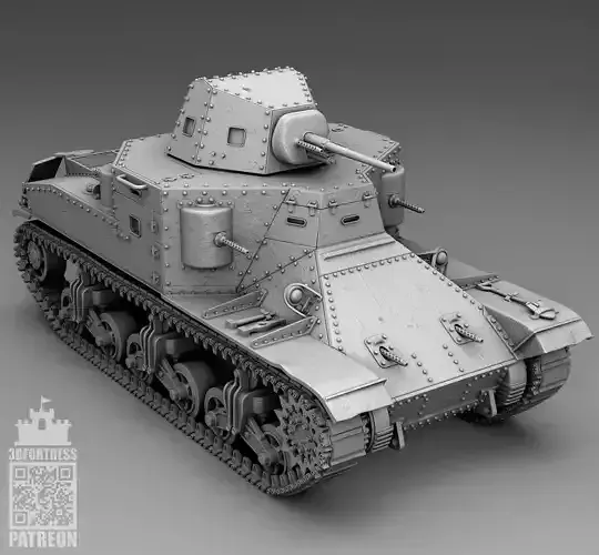 M2 medium tank 3D print model