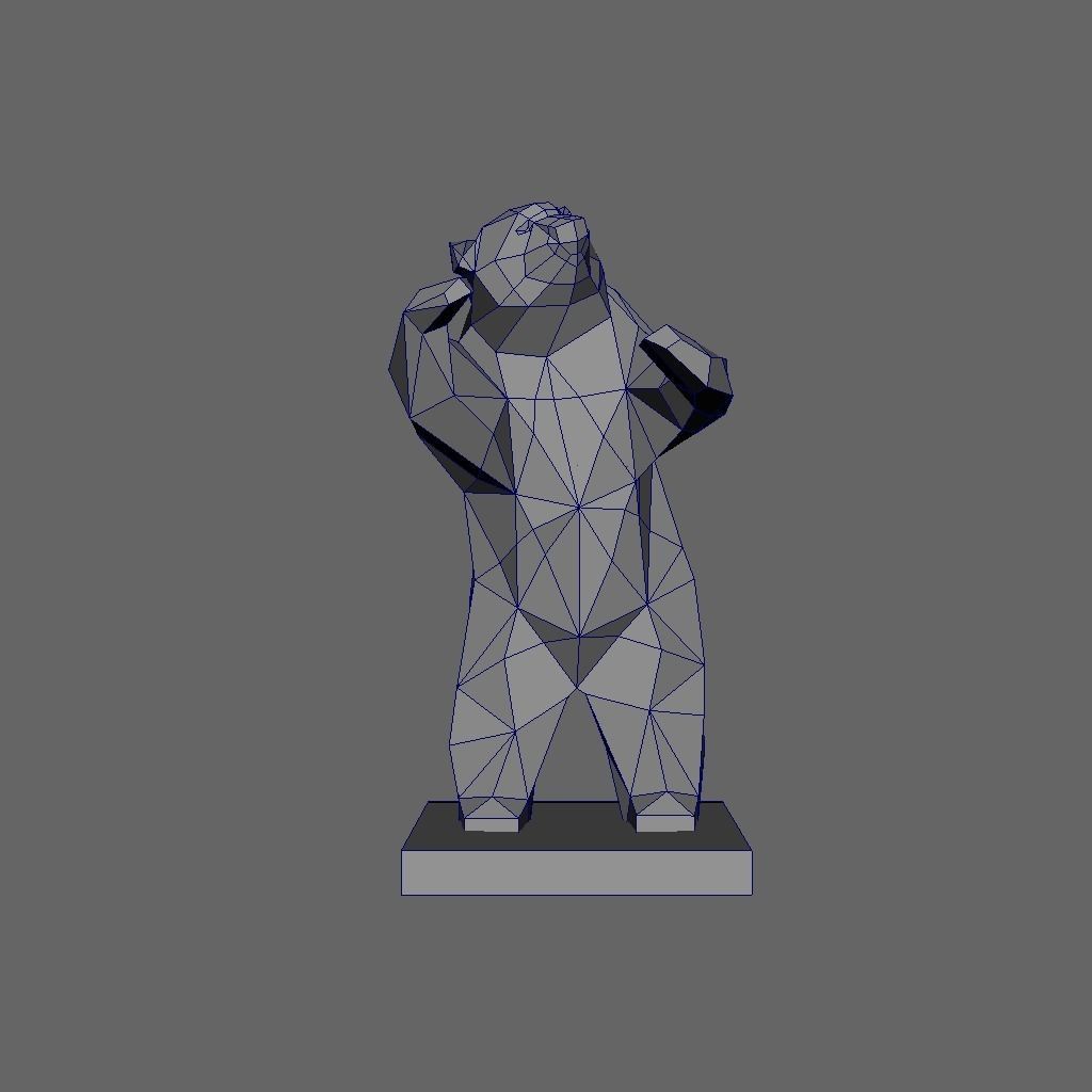 Geometric Bear - Low Poly 3D print model_5