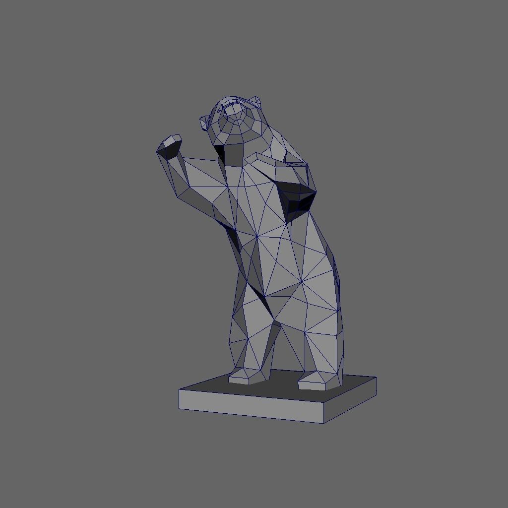 Geometric Bear - Low Poly 3D print model_1