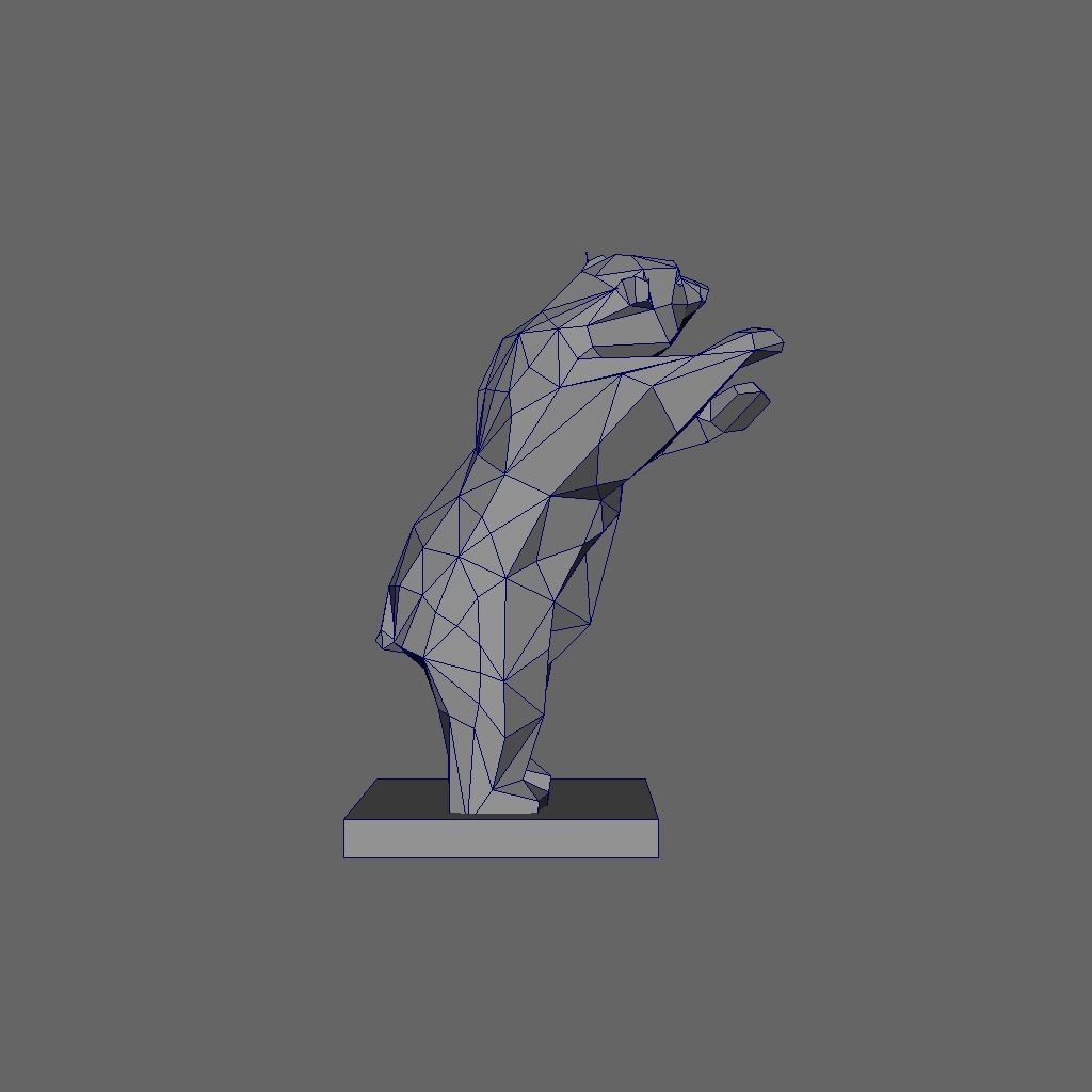 Geometric Bear - Low Poly 3D print model_2