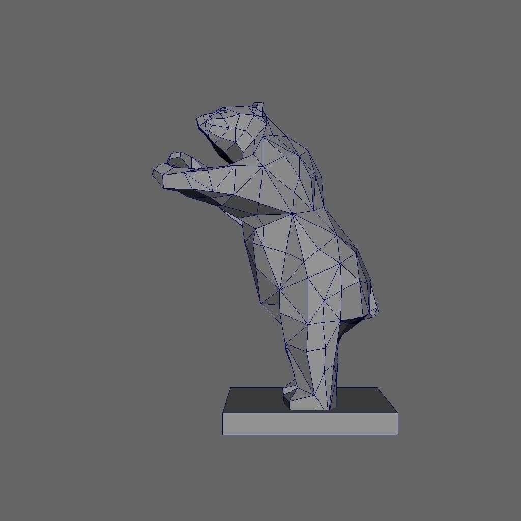 Geometric Bear - Low Poly 3D print model_4