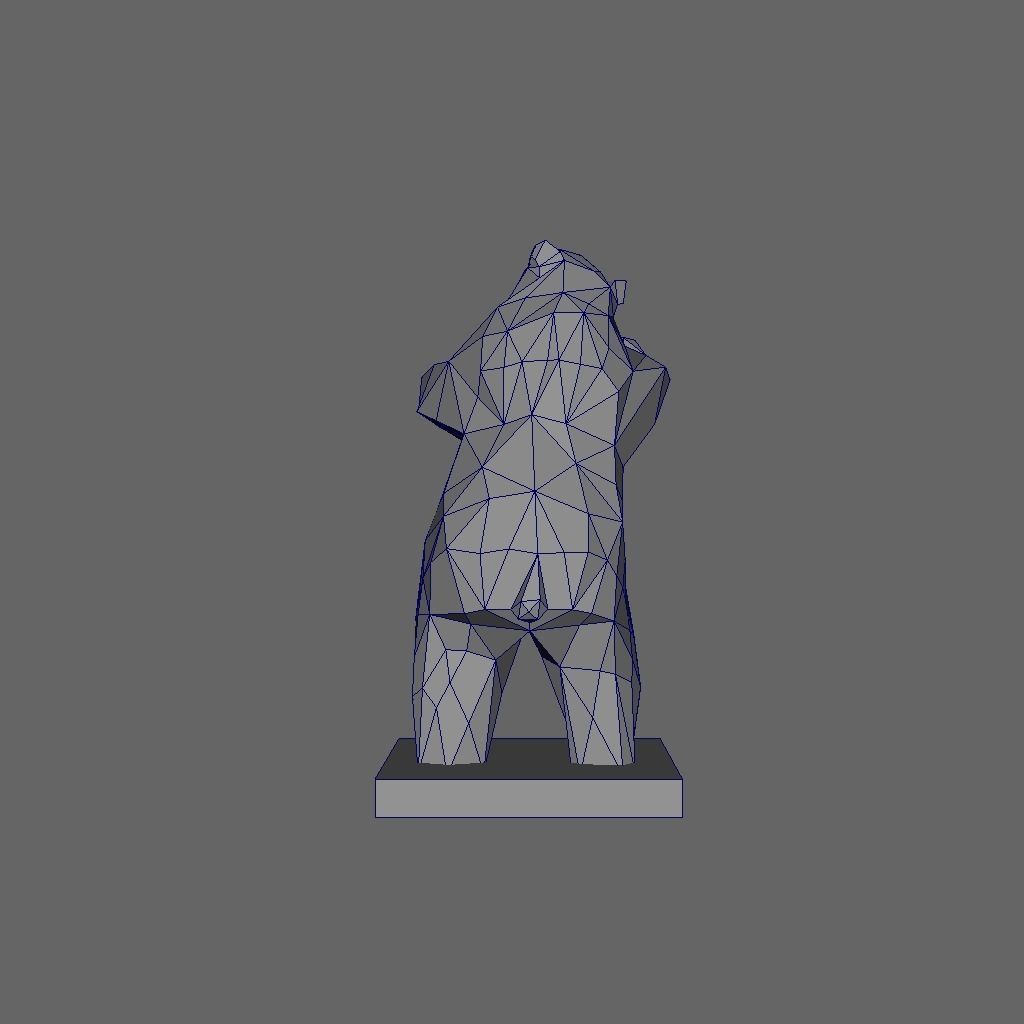 Geometric Bear - Low Poly 3D print model_3
