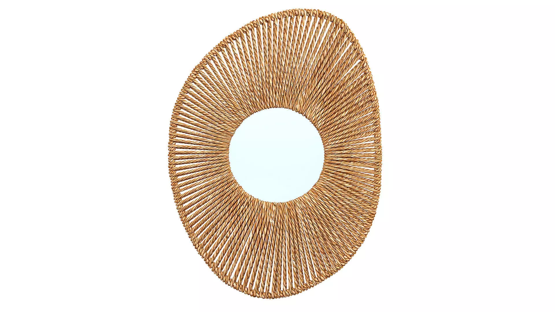 Big bathroom mirror in seagrass frame 3D model_0