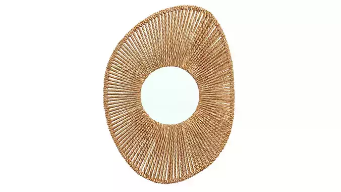 Big bathroom mirror in seagrass frame