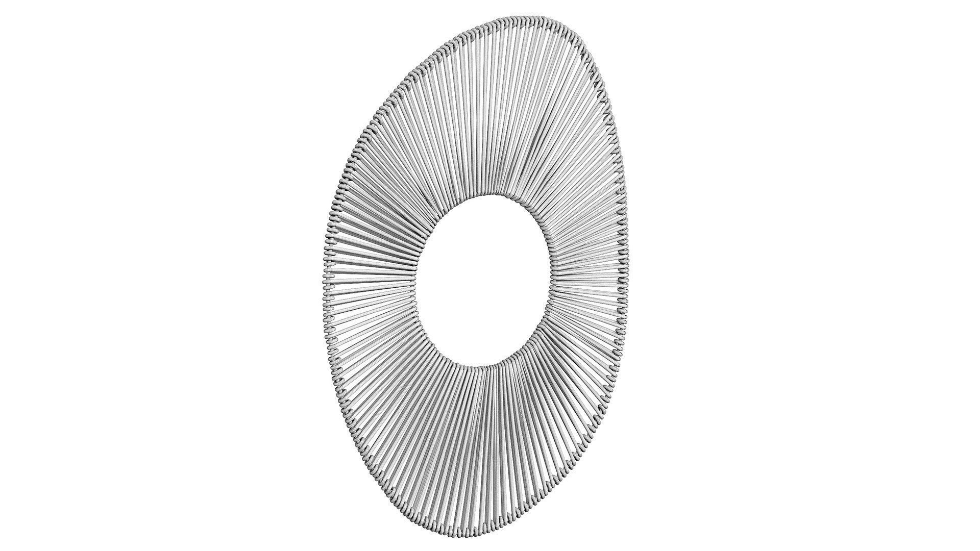 Big bathroom mirror in seagrass frame 3D model_8