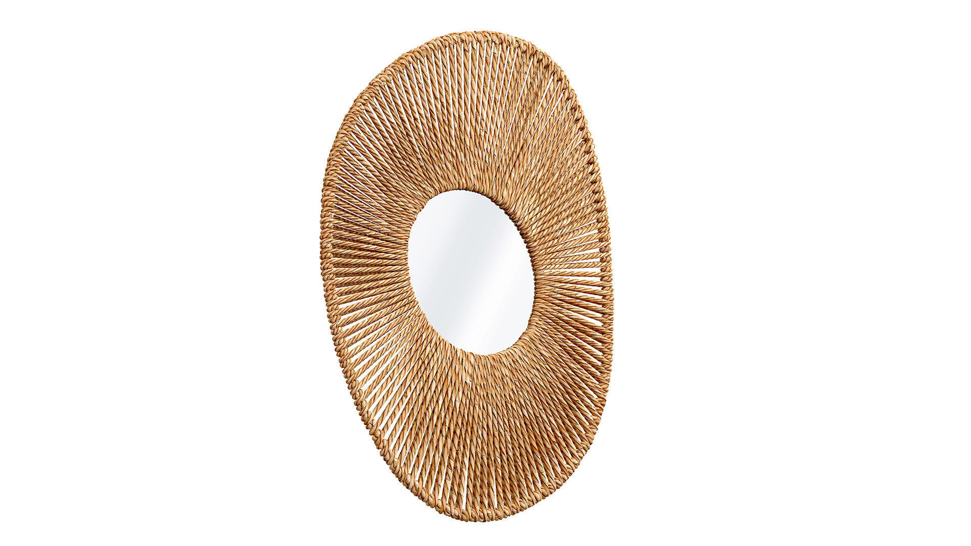 Big bathroom mirror in seagrass frame 3D model_2