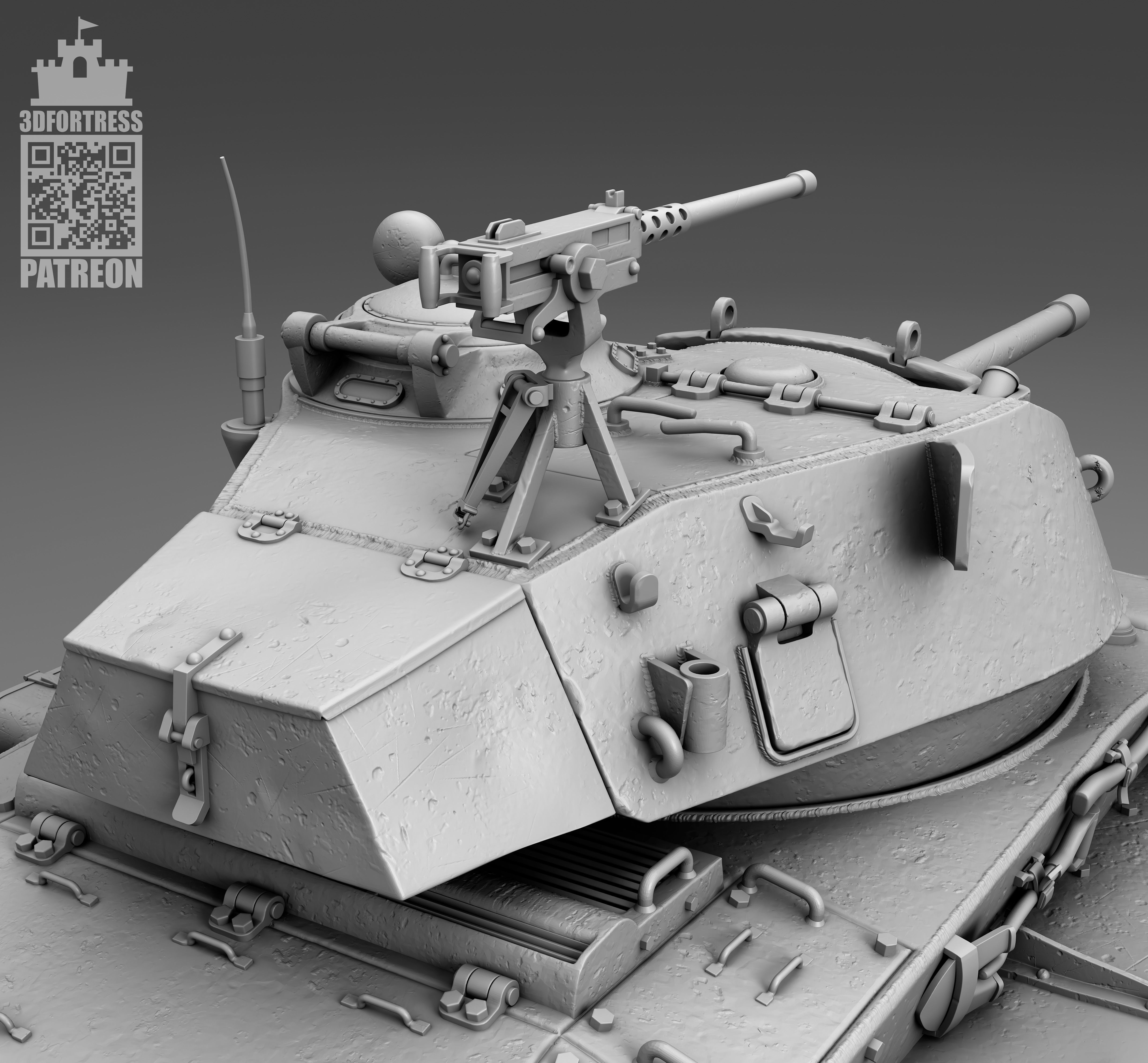 M 24 chaffee 3D print model_2