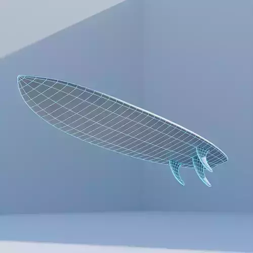 Low-Poly Surfboard Mesh - Free