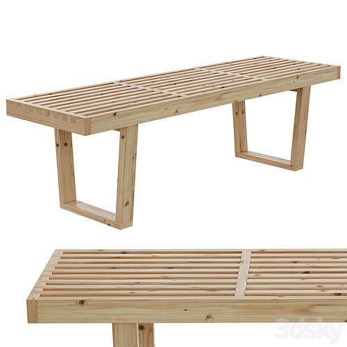Wooden Bench - Plywood 3D model