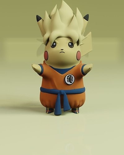 Pikachu saiyajin Free 3D print model