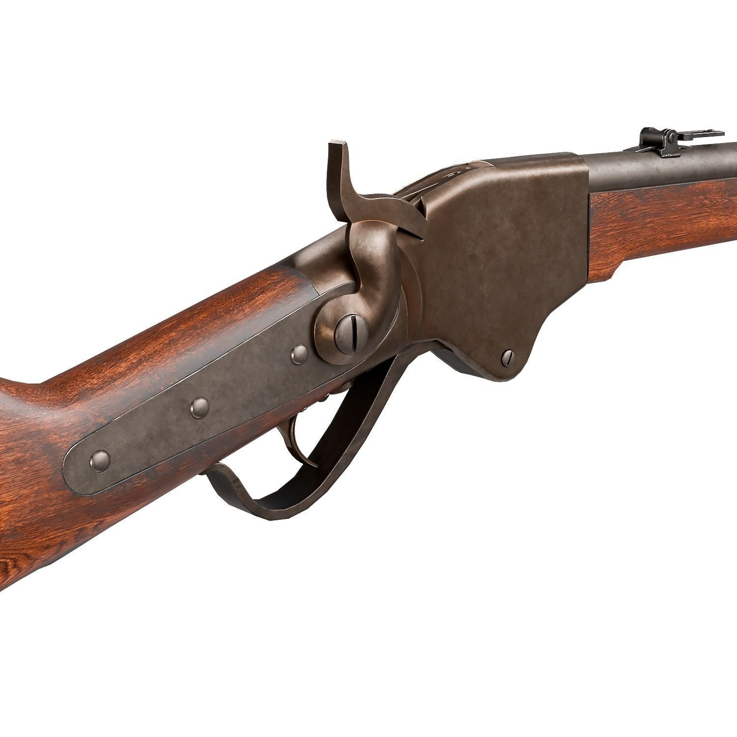 Spencer repeating rifle Low-poly 3D model_4