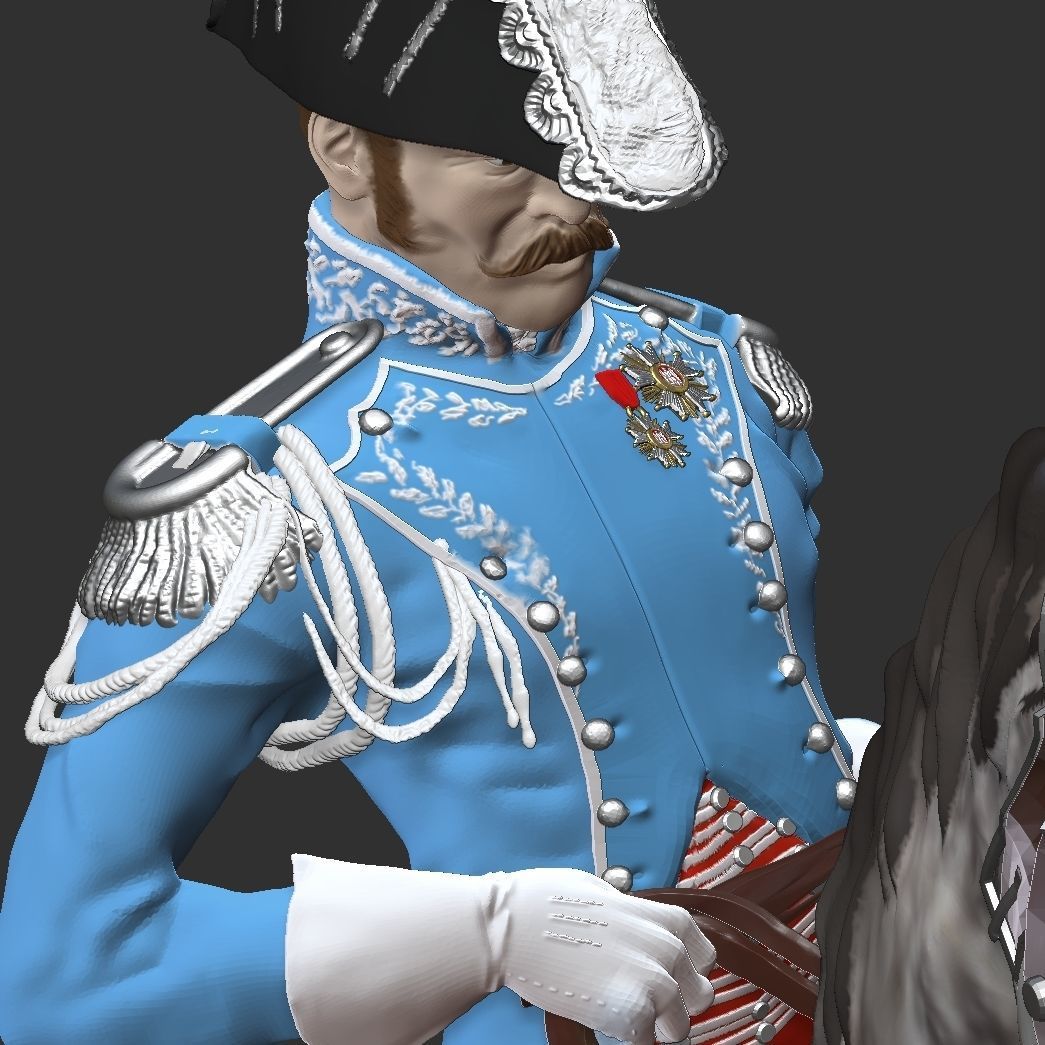 Officer 1st Regiment Chasseurs - Napoleonic 3D print model_6