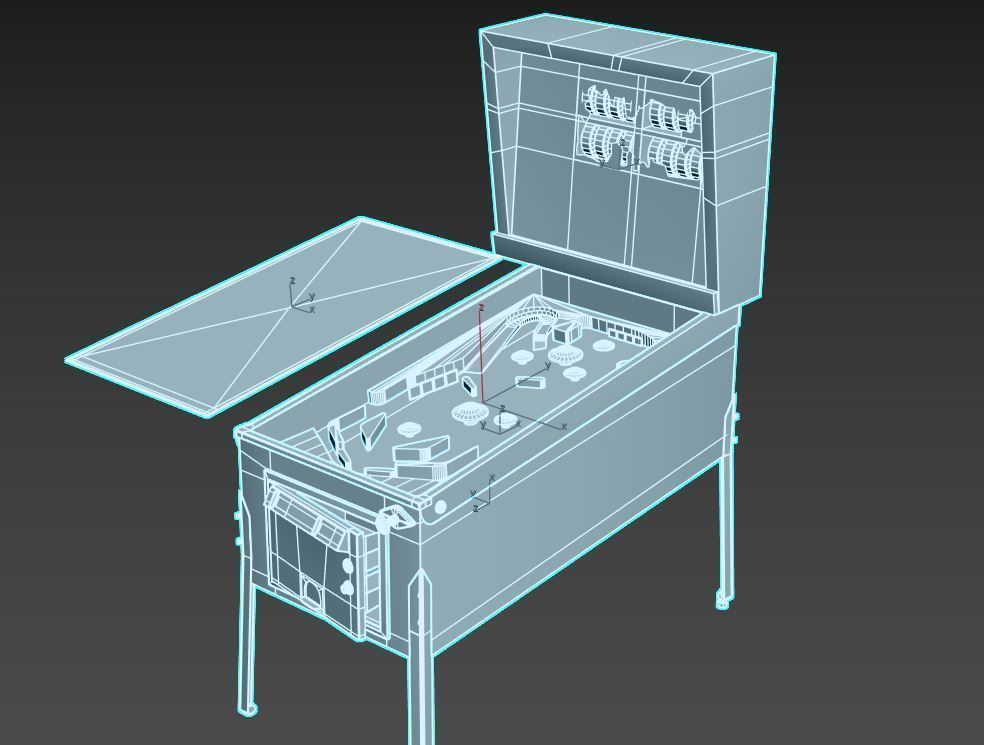 Old Pinball Machine 3D model_9
