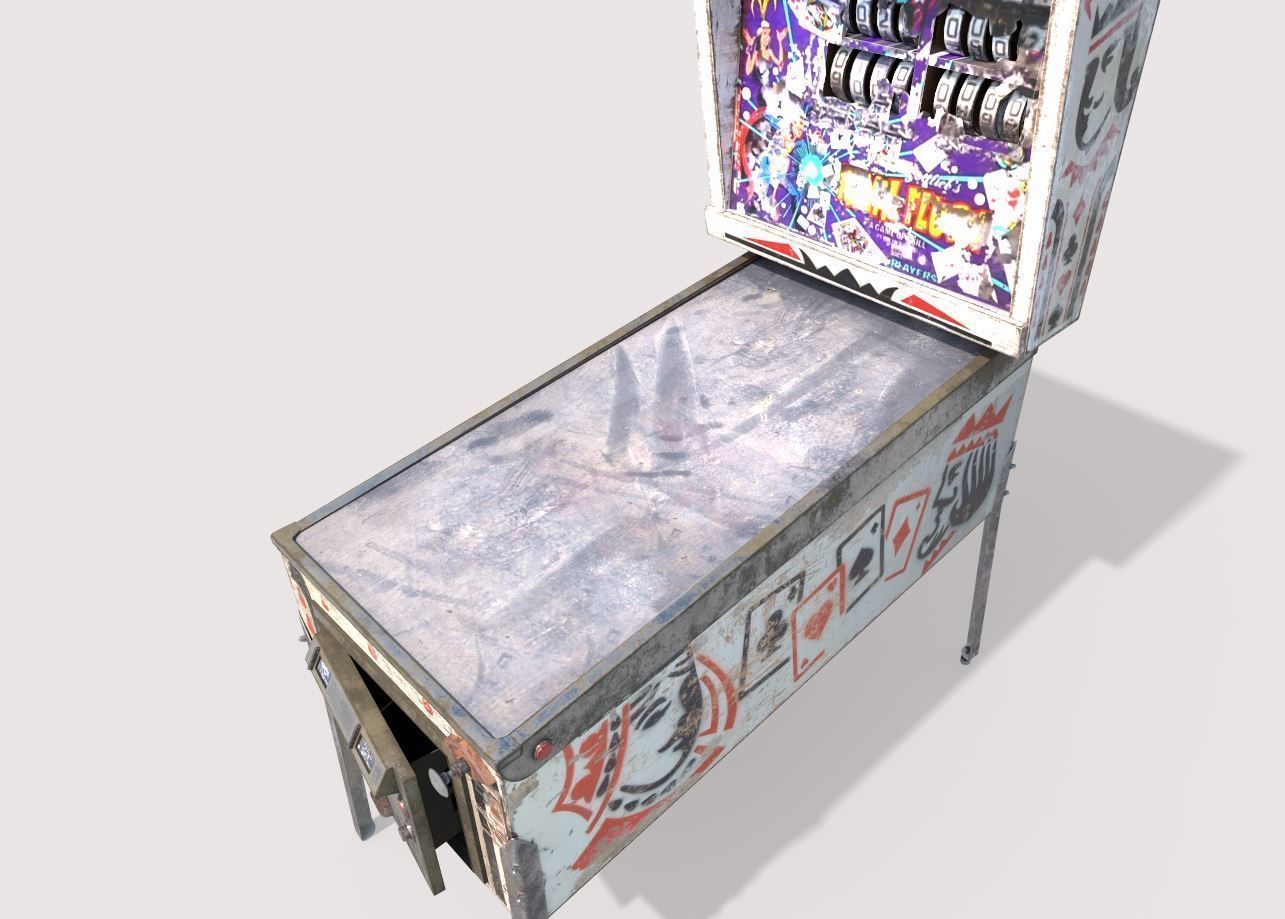 Old Pinball Machine 3D model_6
