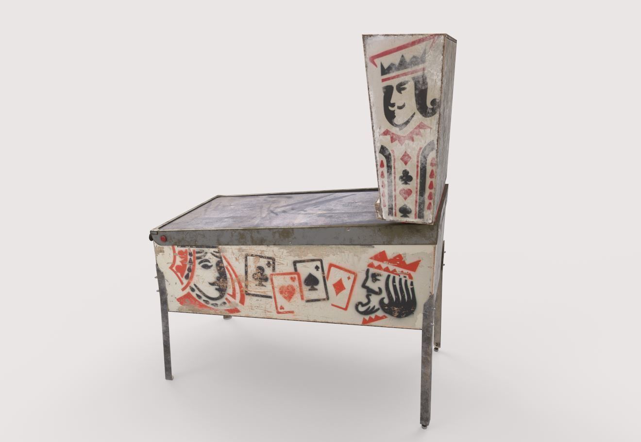 Old Pinball Machine 3D model_4
