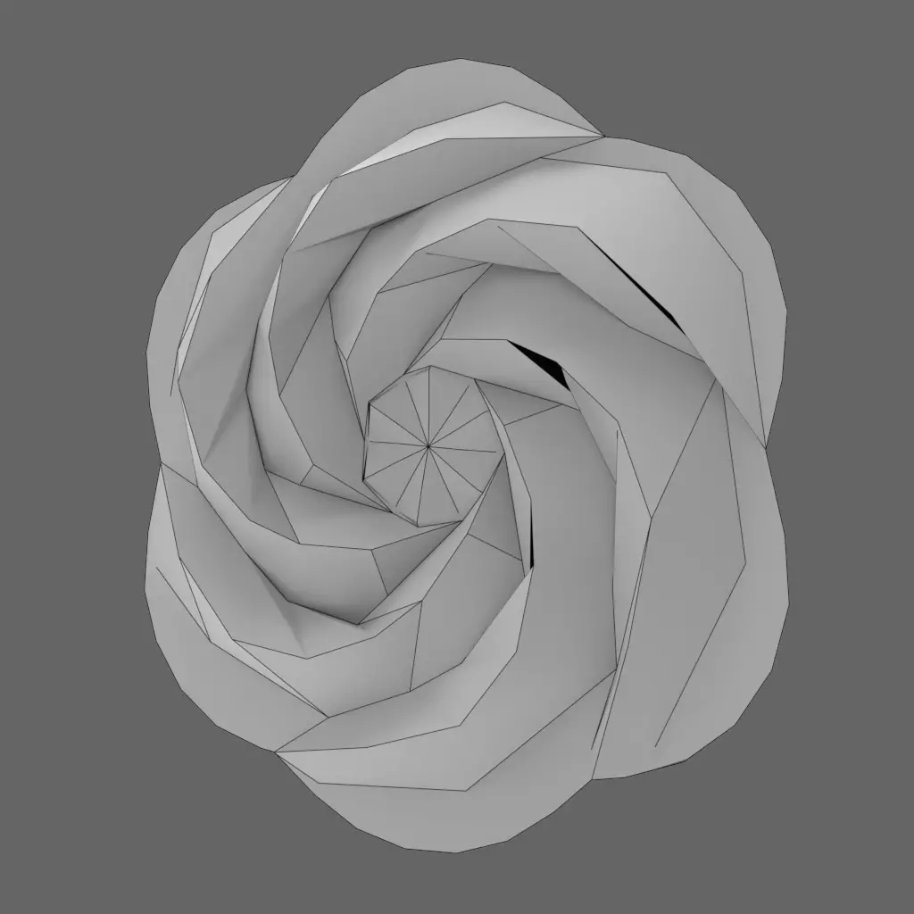 Geometric Rose - Abstract Low Poly 3D print model_0