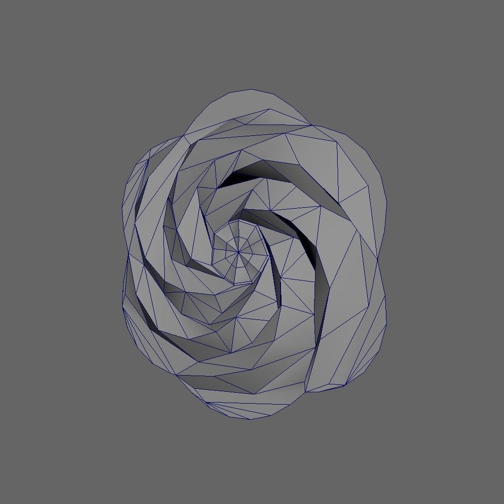 Geometric Rose - Abstract Low Poly 3D print model_1