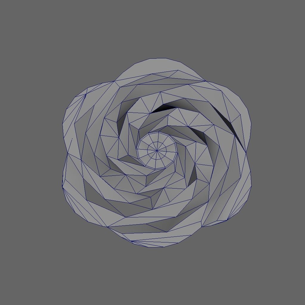 Geometric Rose - Abstract Low Poly 3D print model_2