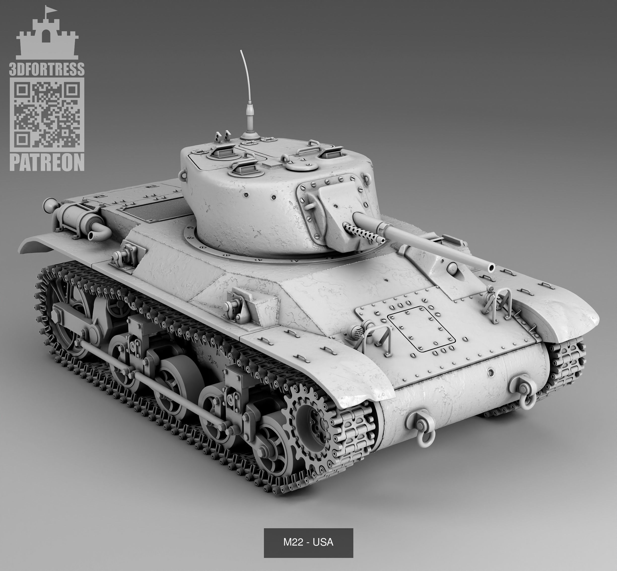 Tanks 1941-1945 - USA 3D Model Collection_9