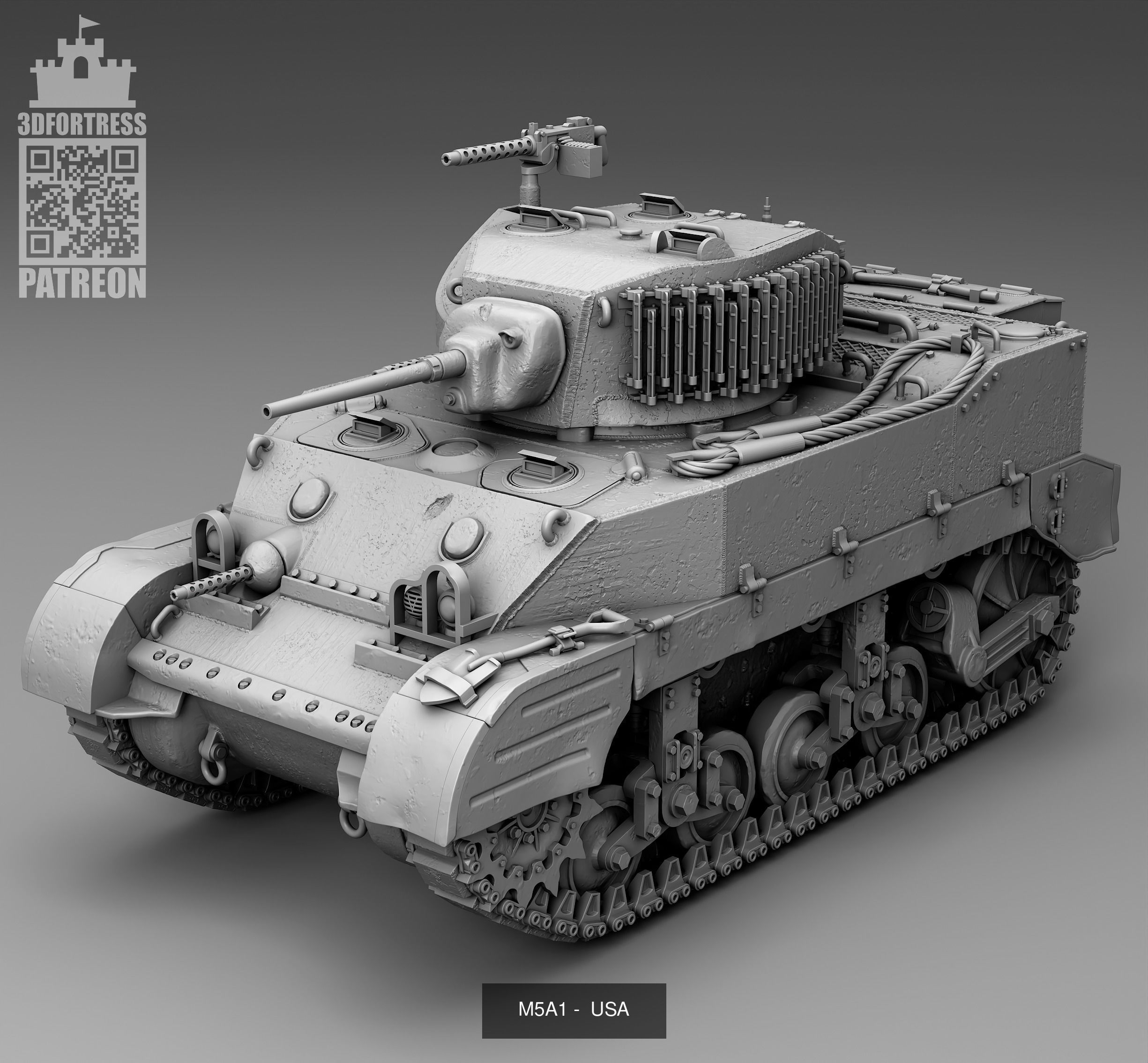 Tanks 1941-1945 - USA 3D Model Collection_3