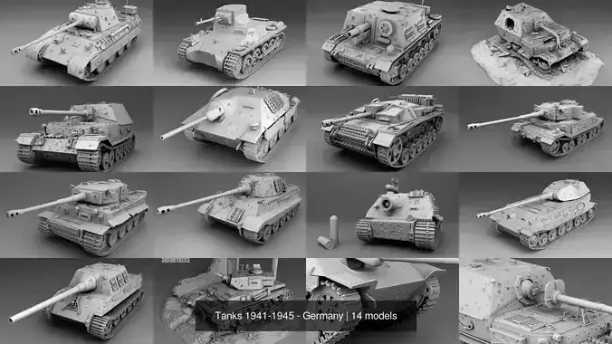 Tanks 1941-1945 - Germany 3D Model Collection