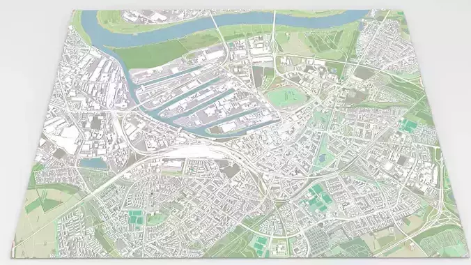 Cityscape Neuss Germany 3D model