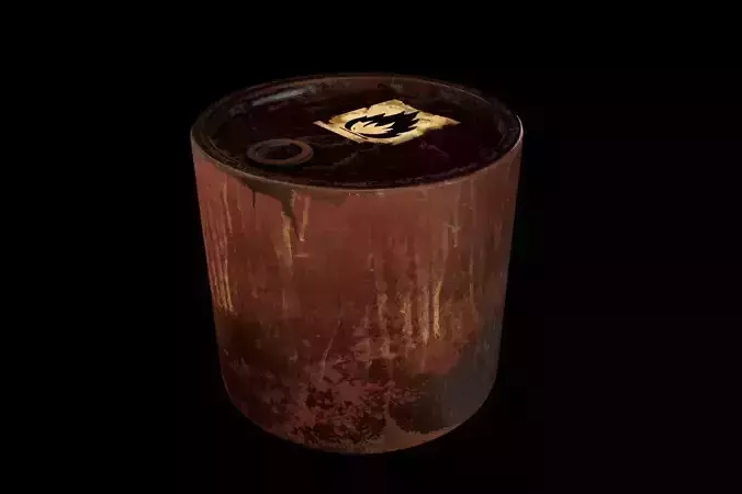 small rusted barrel