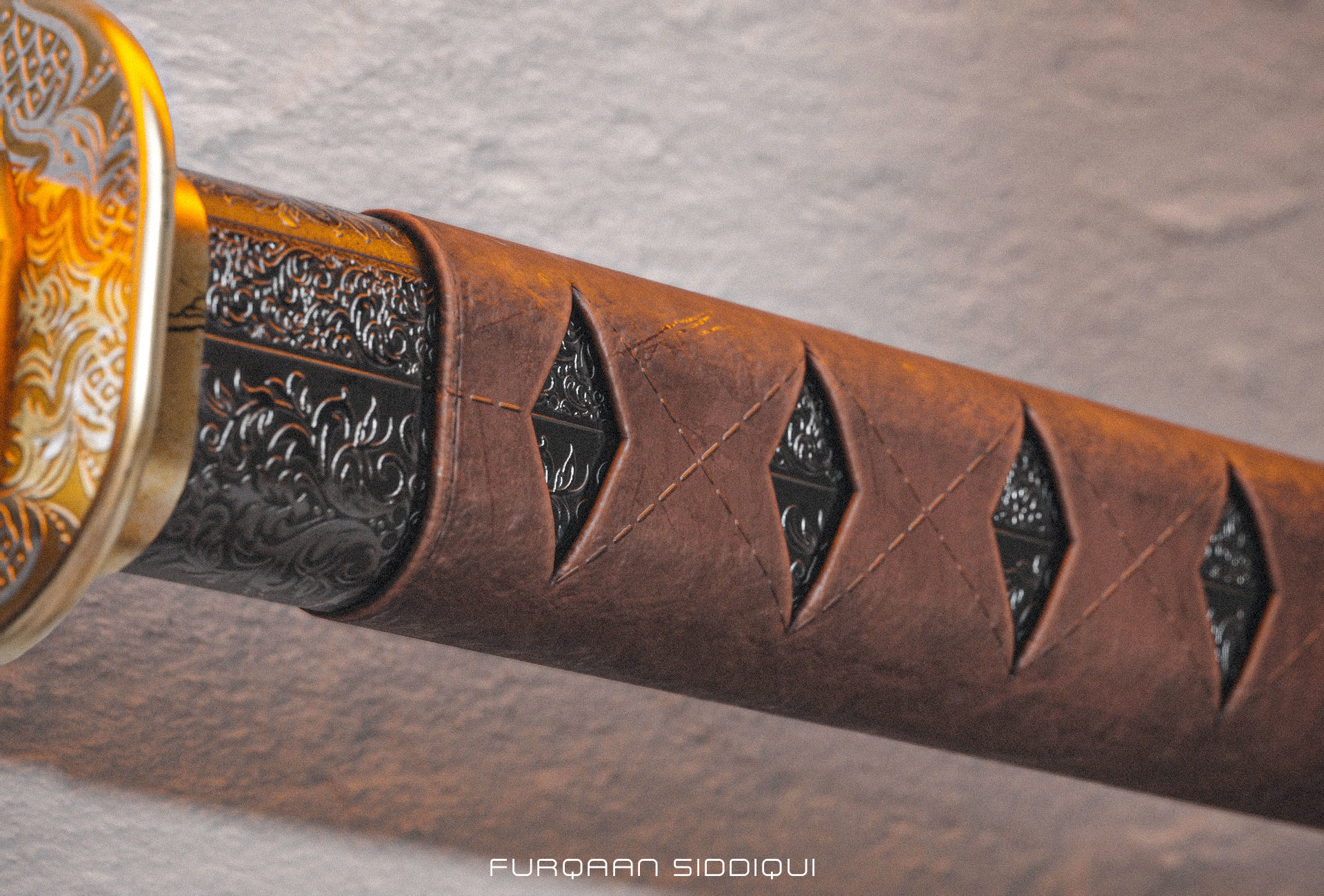 Katana Zoro PBR Sword Low-poly 3D model_4