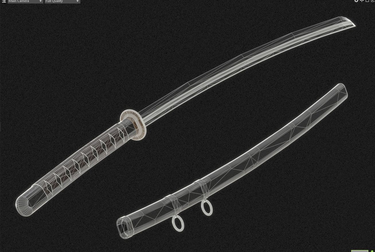 Katana Zoro PBR Sword Low-poly 3D model_13