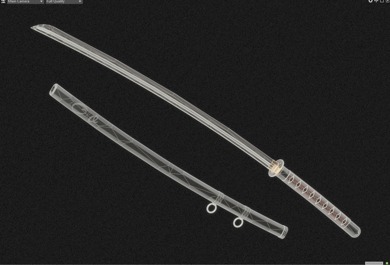 Katana Zoro PBR Sword Low-poly 3D model_12
