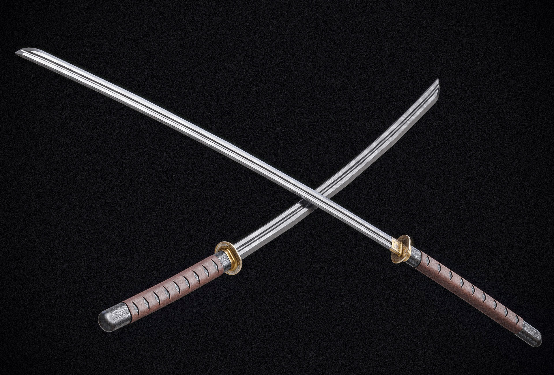 Katana Zoro PBR Sword Low-poly 3D model_1