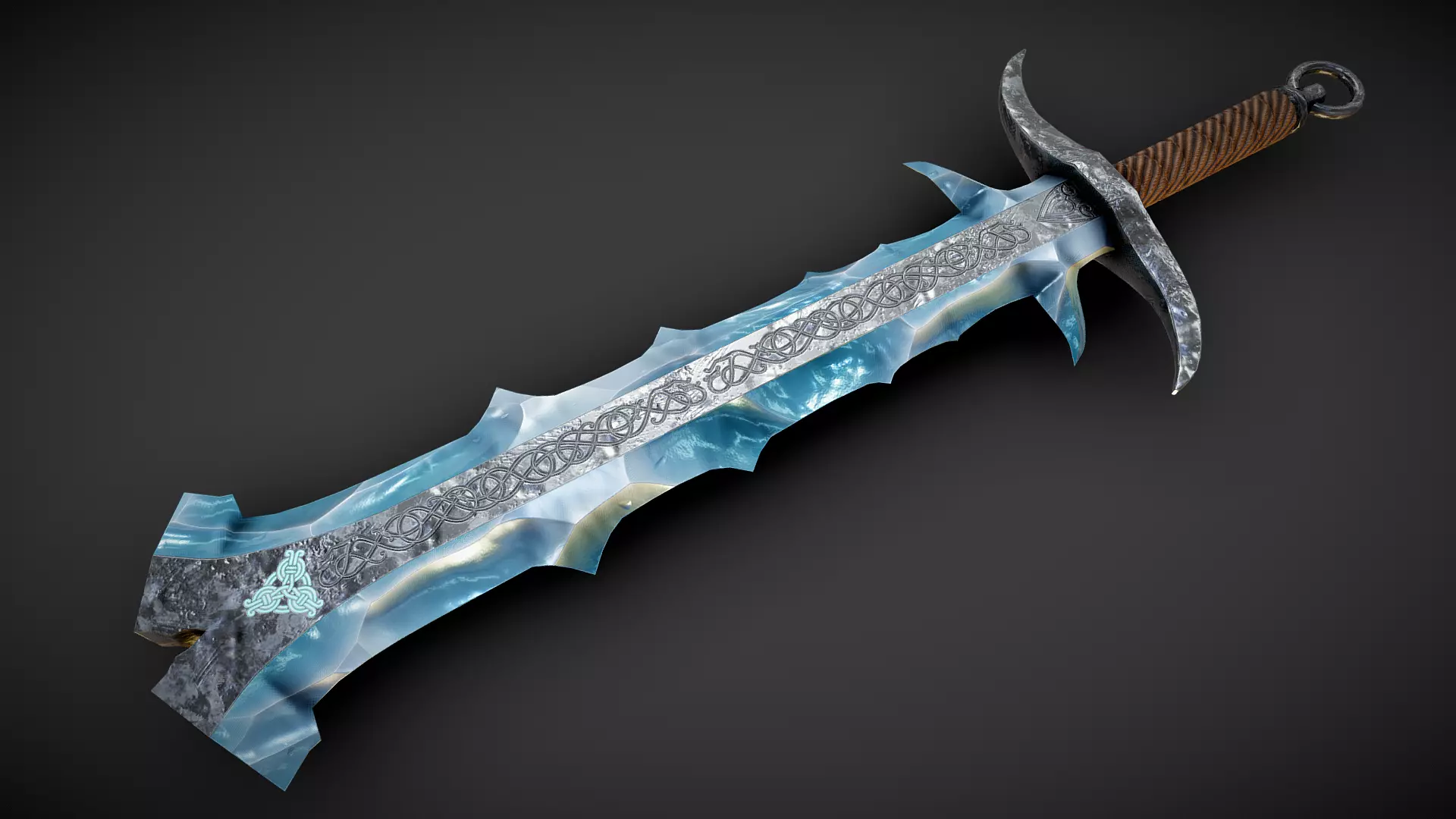 Jotun Ice Sword Low-poly 3D model_0