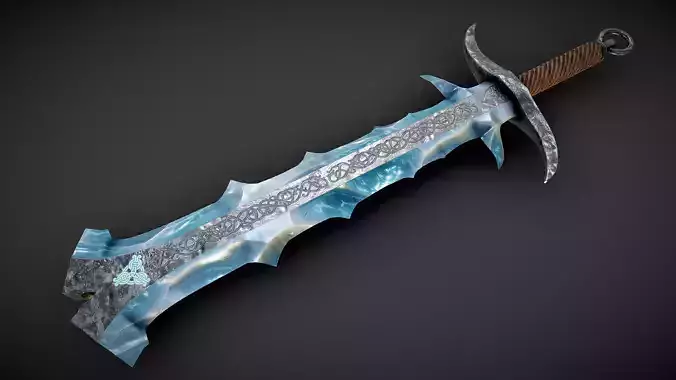 Jotun Ice Sword Low-poly 3D model