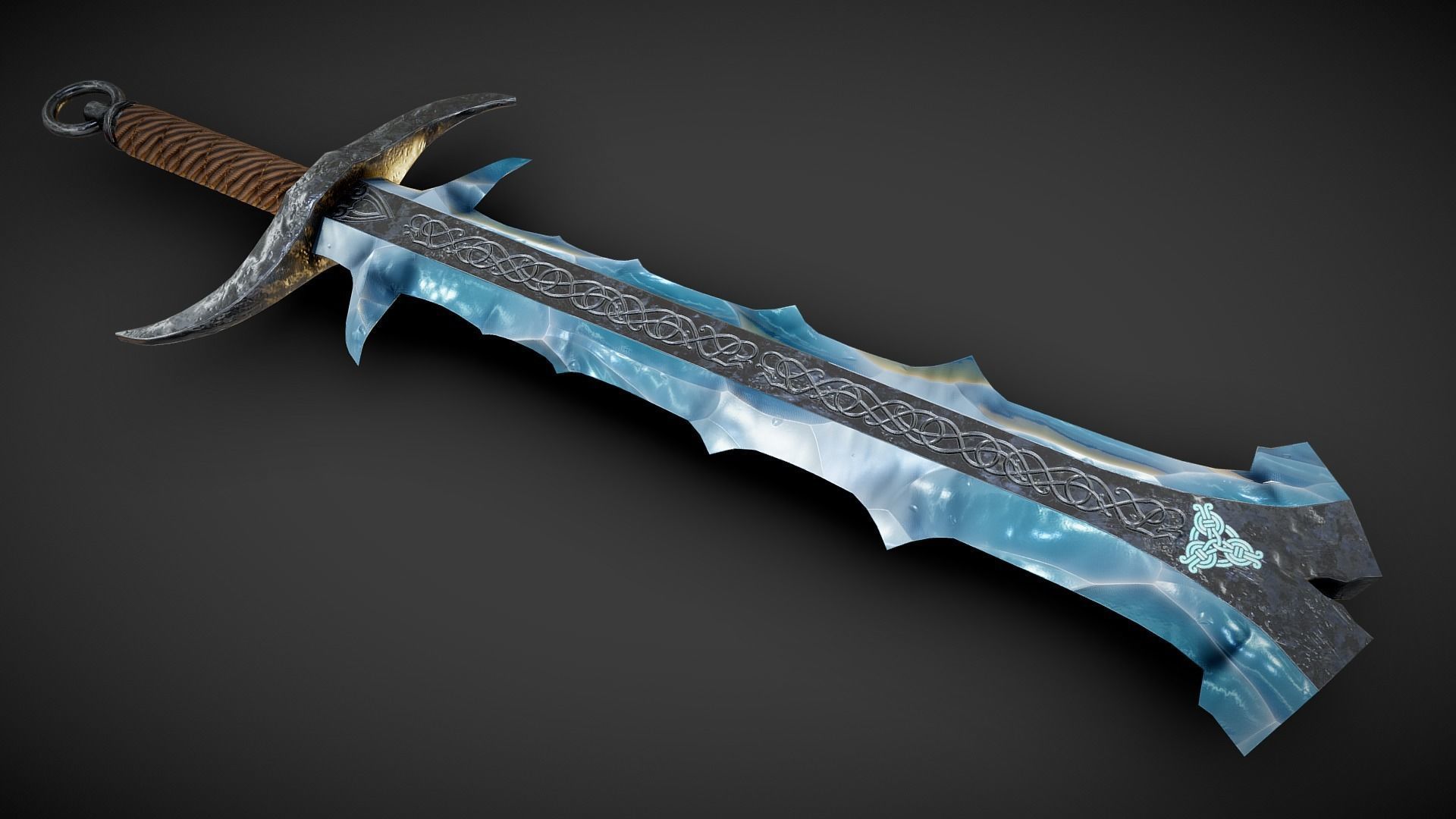 Jotun Ice Sword Low-poly 3D model_1