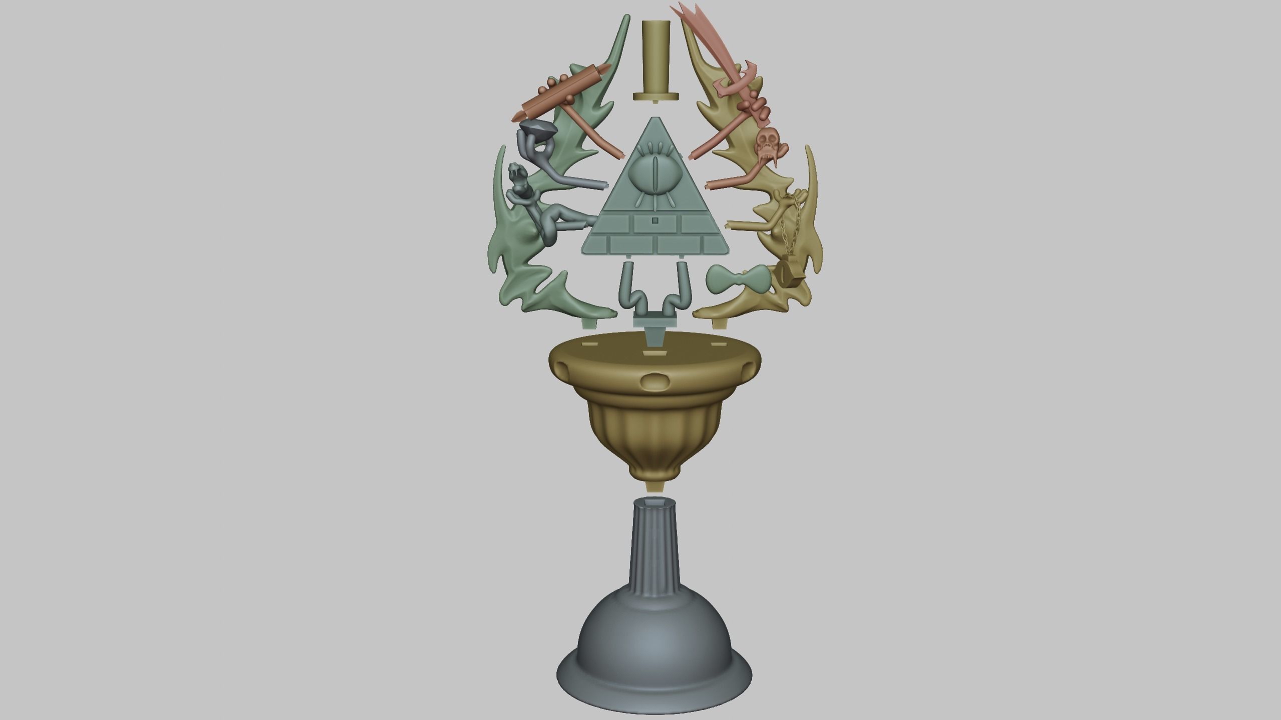 ornamental statue of Bill Cipher 3D print model_1