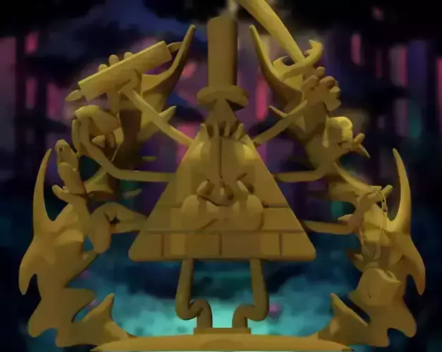 ornamental statue of Bill Cipher 3D print model