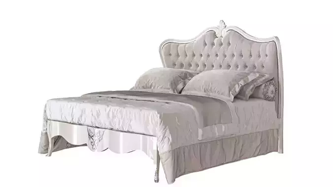 Elegant Tufted Upholstered King Bed with Decorative Headboard
