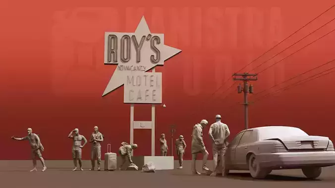 Hitchhiking On Route 66 3D model