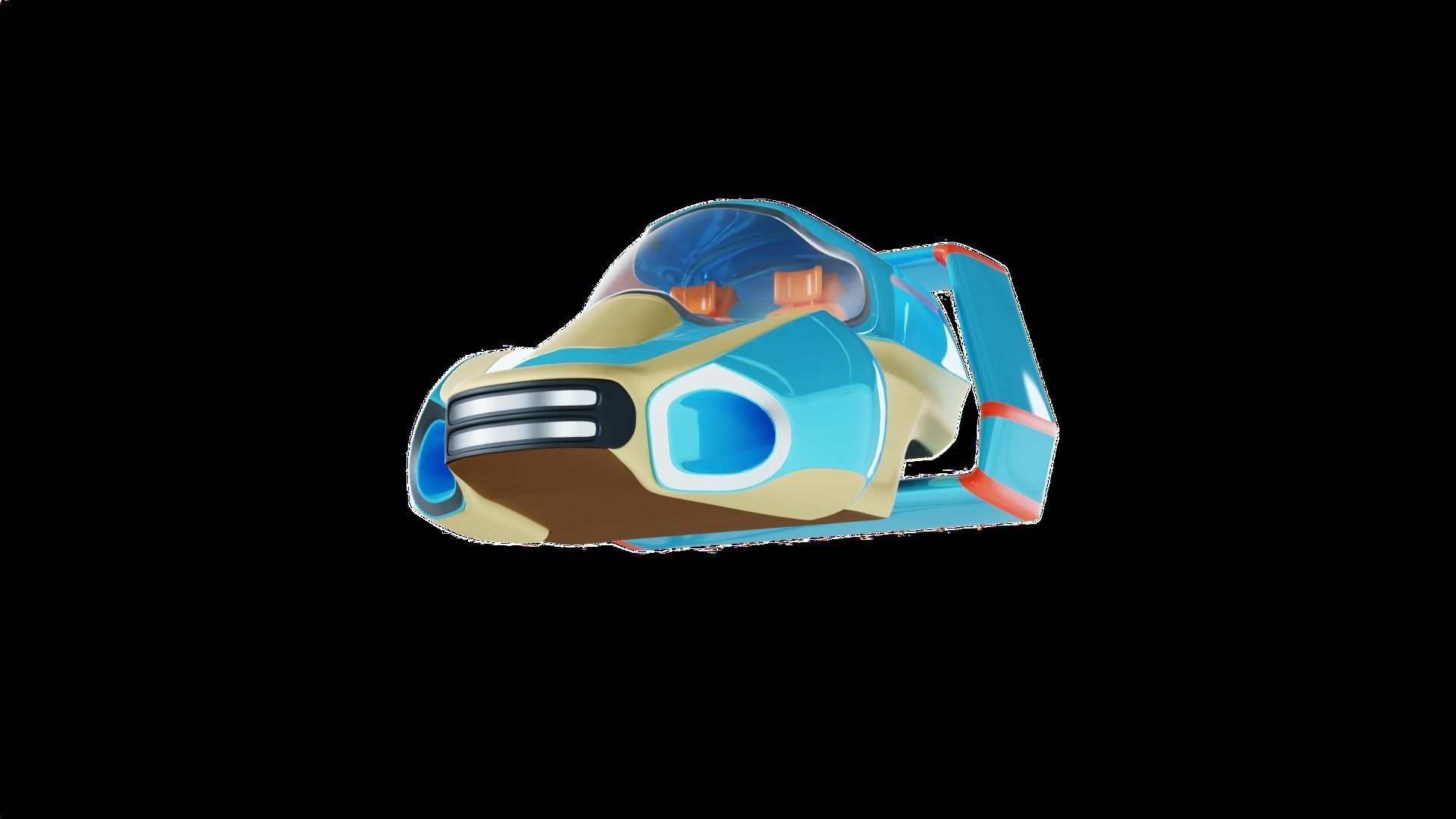 Simplistic Flying Vehicle 23 Low-poly 3D model_12