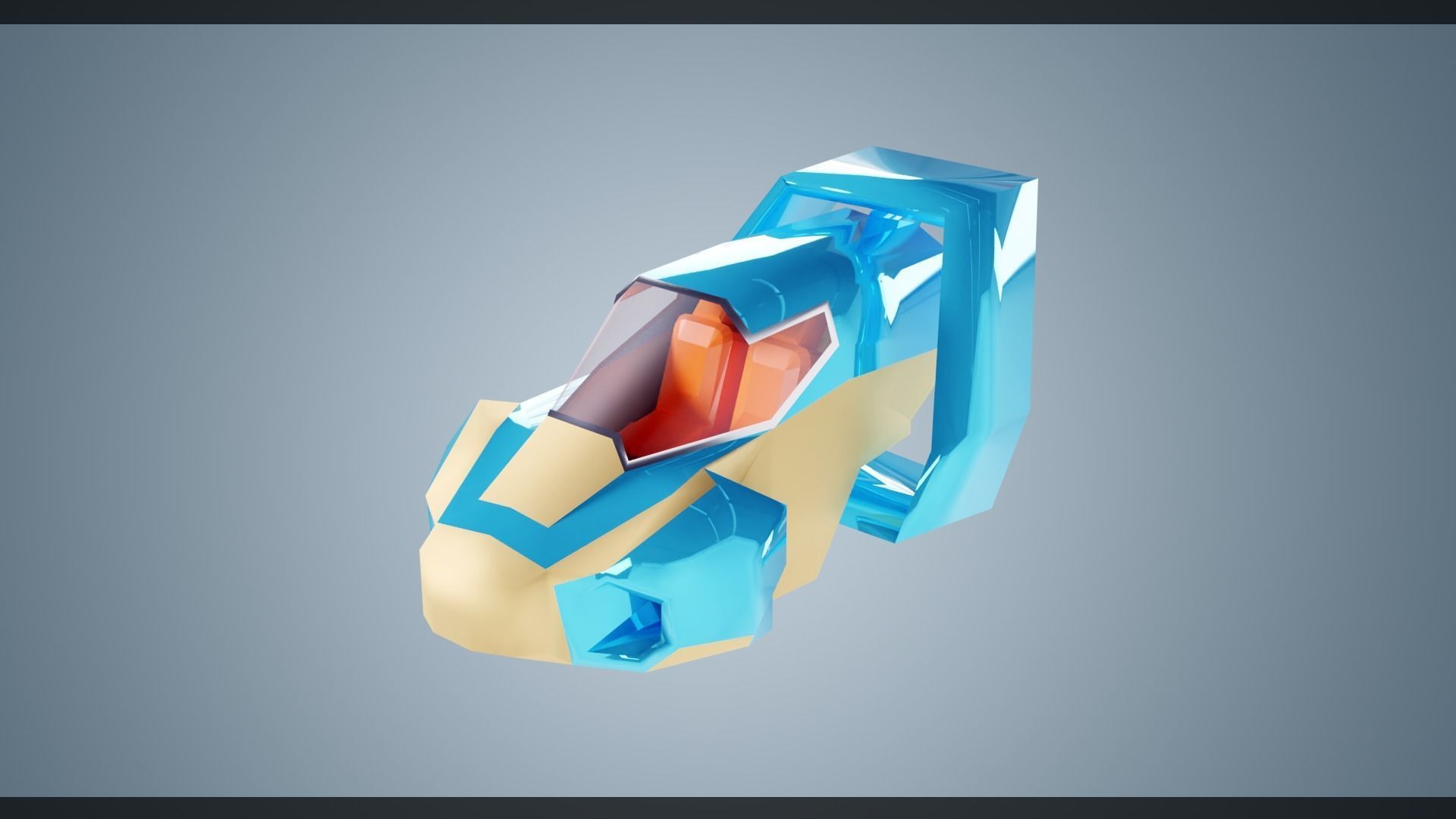 Simplistic Flying Vehicle 23 Low-poly 3D model_10