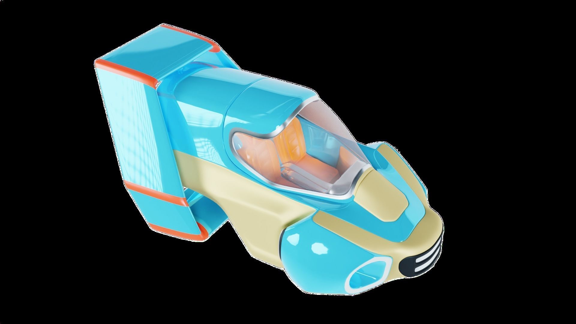 Simplistic Flying Vehicle 23 Low-poly 3D model_16