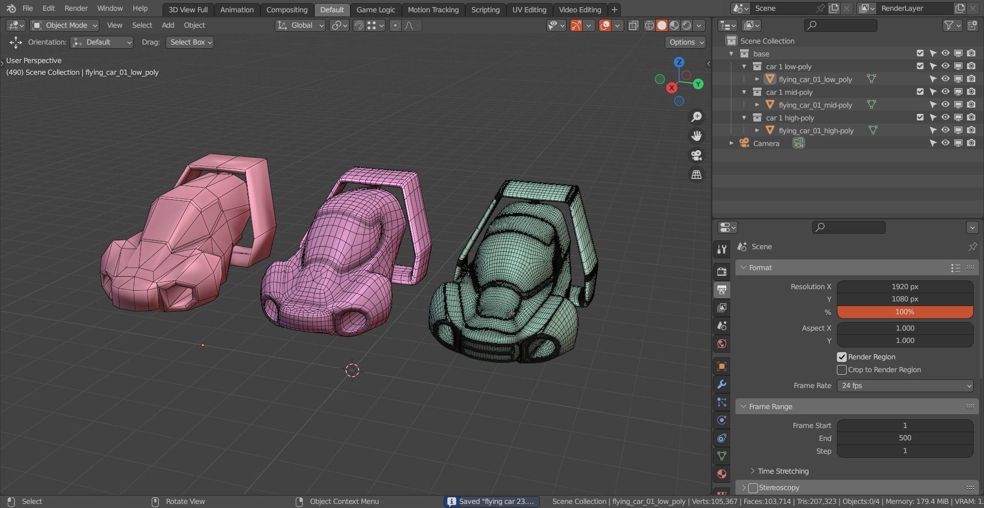 Simplistic Flying Vehicle 23 Low-poly 3D model_9