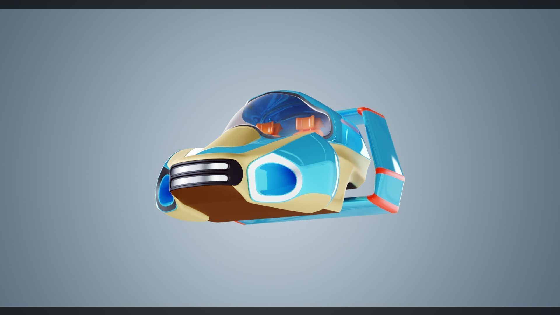 Simplistic Flying Vehicle 23 Low-poly 3D model_3