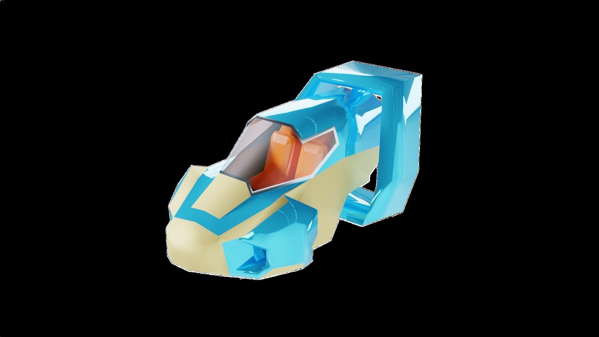 Simplistic Flying Vehicle 23 Low-poly 3D model_18