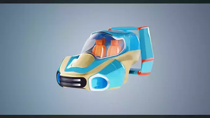 Simplistic Flying Vehicle 23 Low-poly 3D model