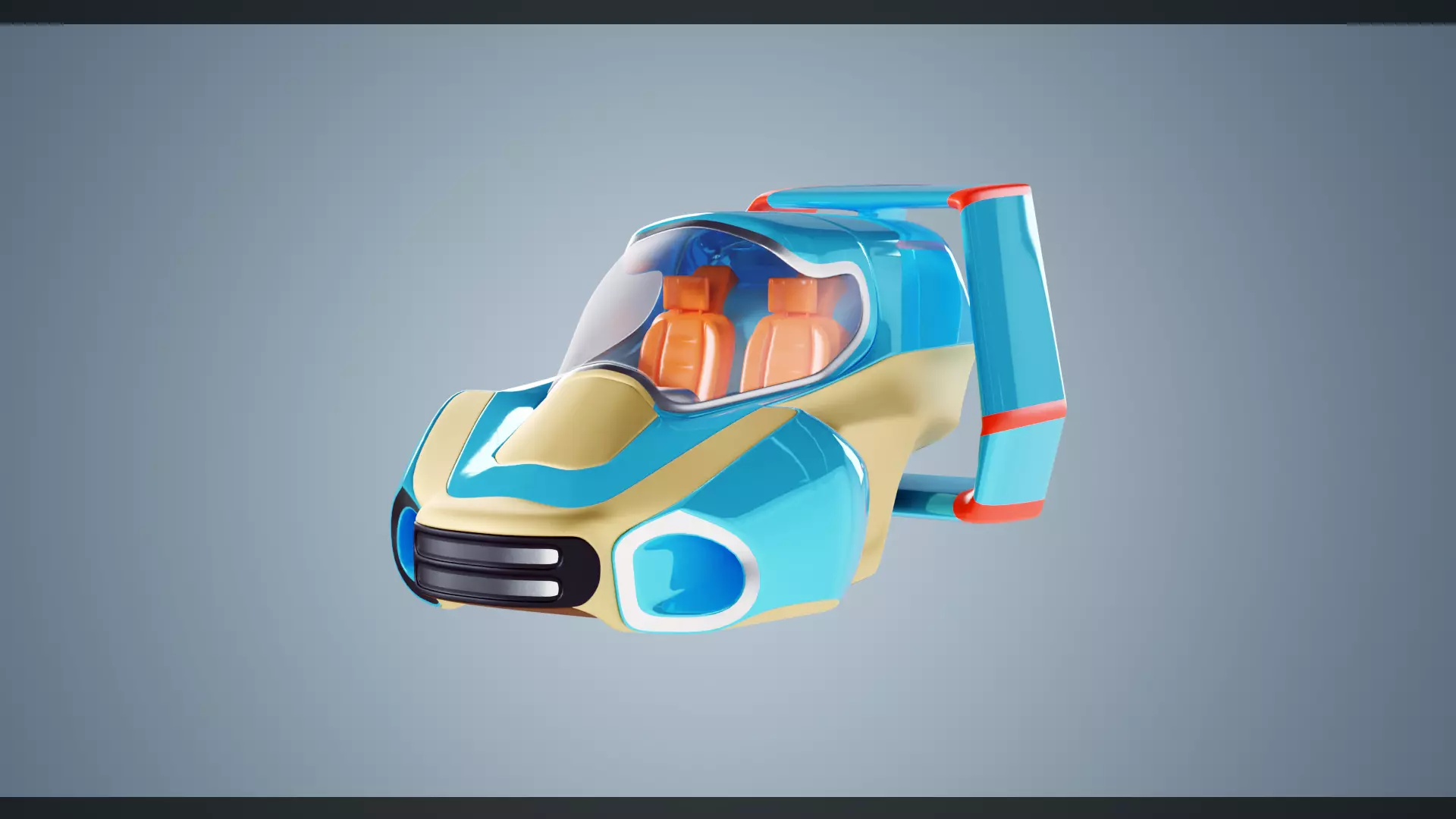 Simplistic Flying Vehicle 23 Low-poly 3D model_0