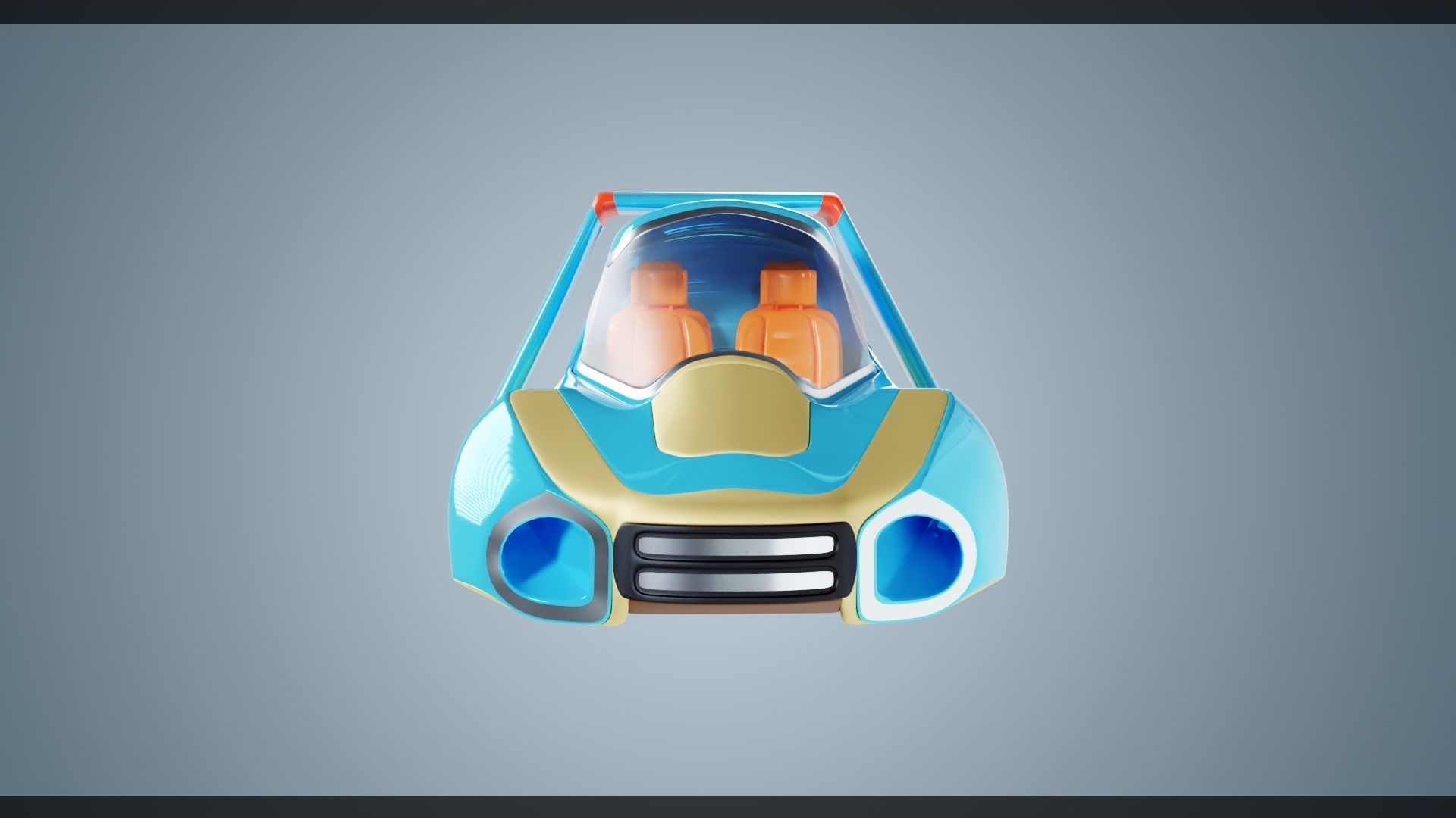 Simplistic Flying Vehicle 23 Low-poly 3D model_4
