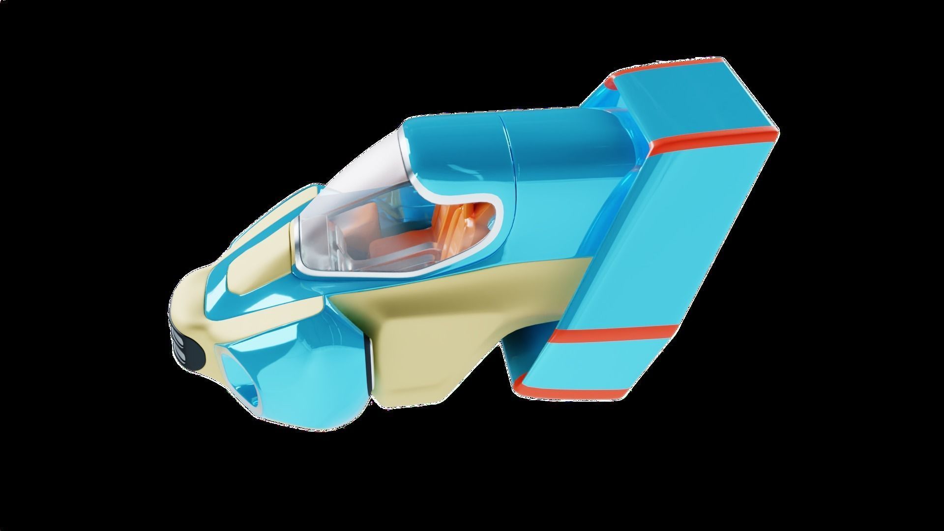 Simplistic Flying Vehicle 23 Low-poly 3D model_14