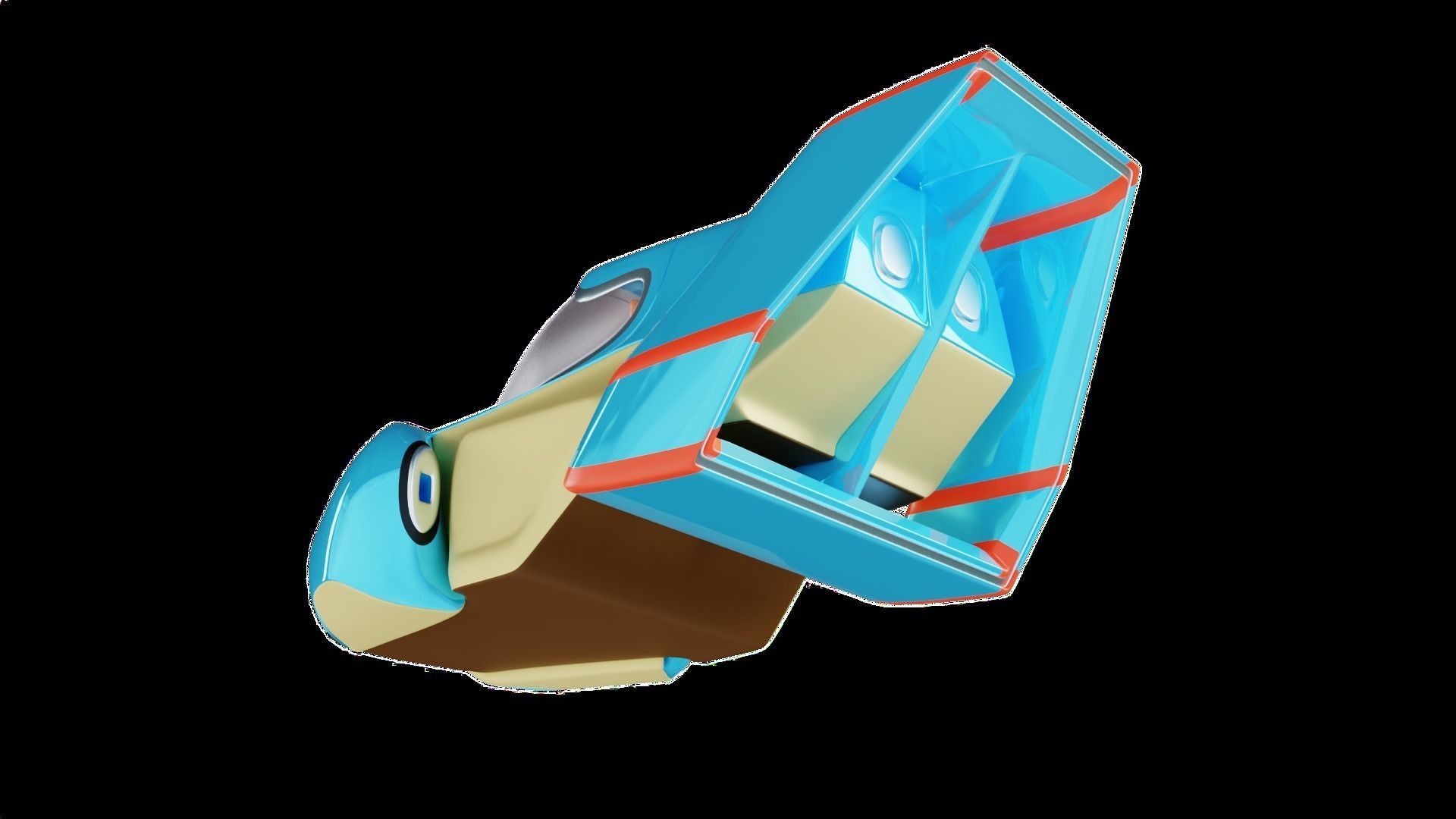 Simplistic Flying Vehicle 23 Low-poly 3D model_15