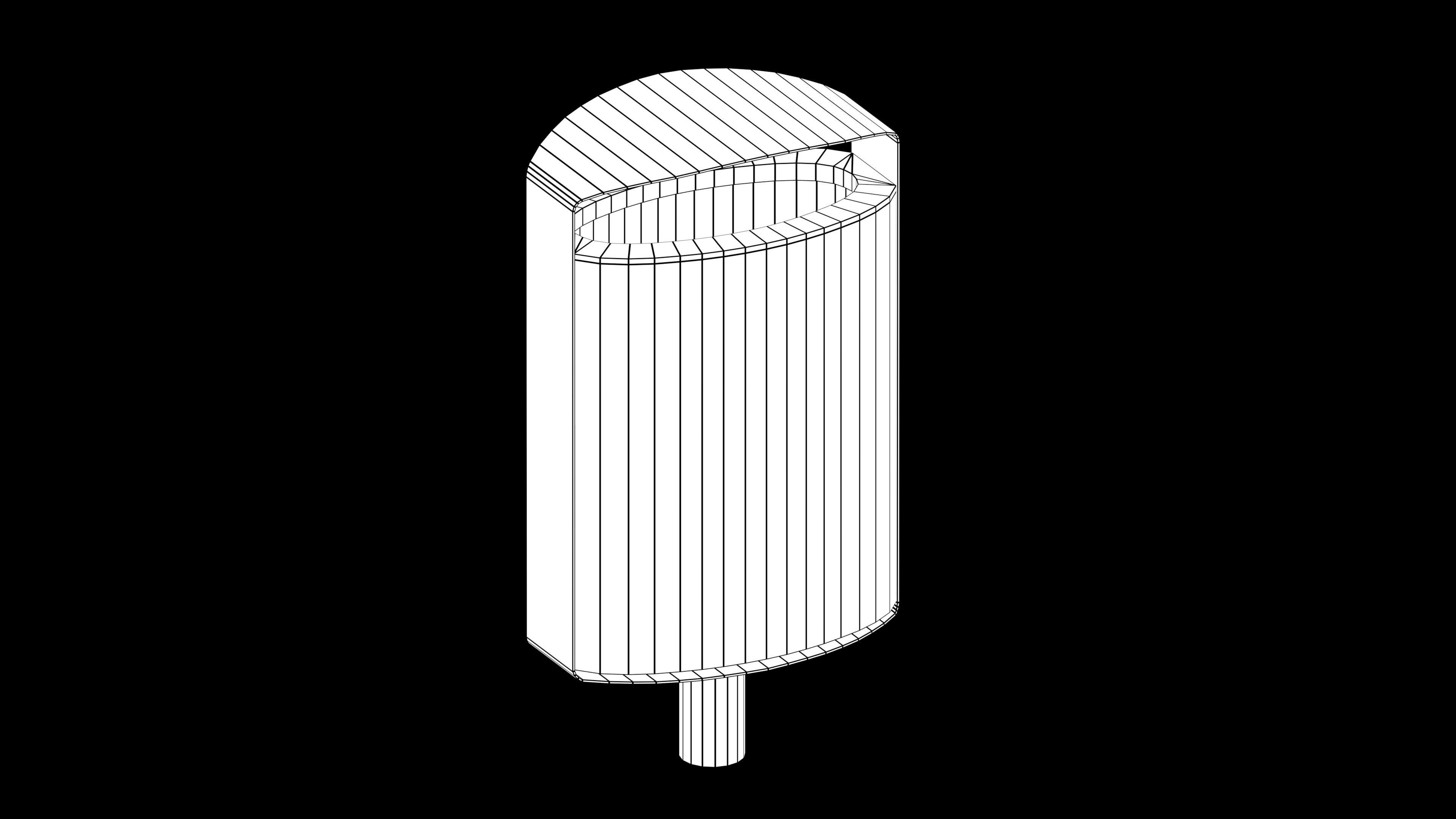 Litter bin Low-poly 3D model_7